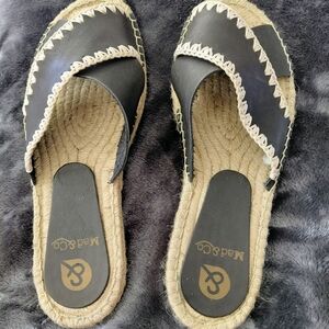 Mad & CO. Black Espadrille Sandals Made In Spain. European Sz 37, US Sz 6 1/2-7.
